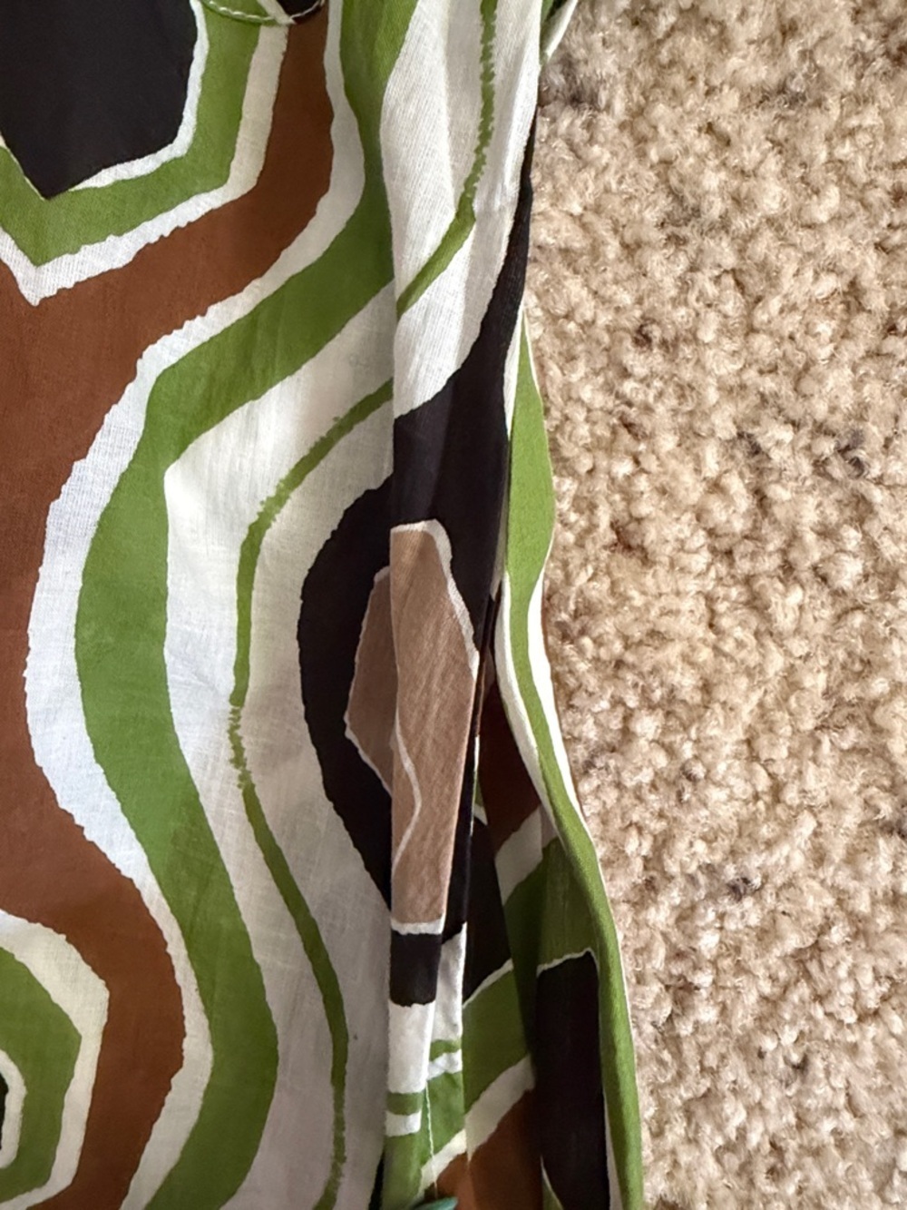 Kaktus Retro button down Cotton Geometric Midi Dress size XL in Green - Picture 8 of 11